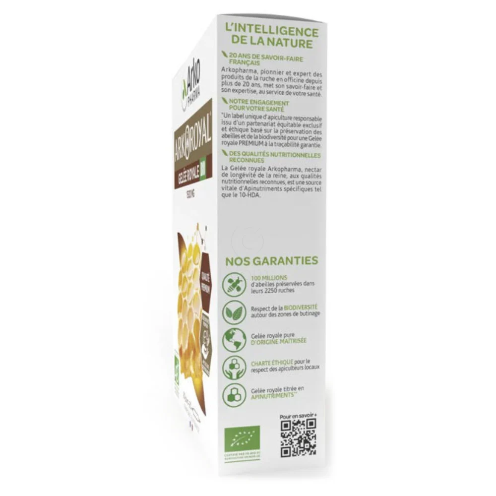 Arkoroyal Gelee Royale Bio matični mleček 1.500 mg Arkopharma, ampule (20 x 10 ml)